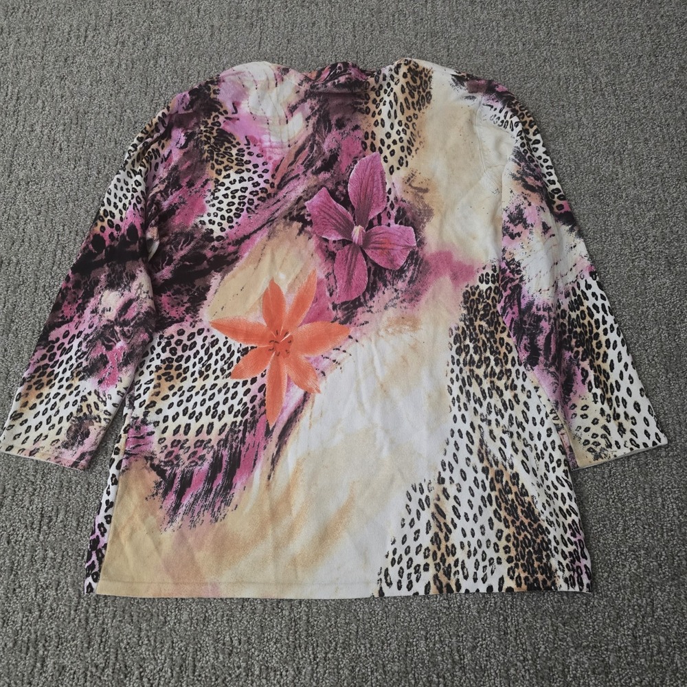 Alberto Makali XL Embellished Tunic Top Animal Print Floral Beaded Y2K - Picture 6 of 6